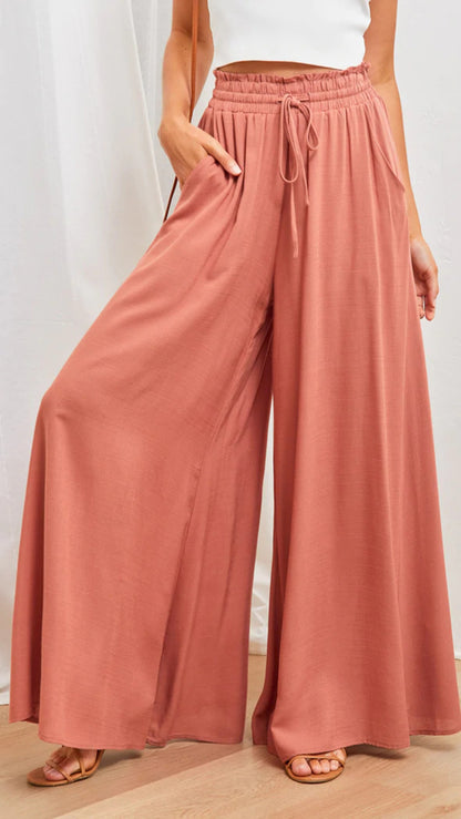 Wide-Leg Lounge Pant in Orange