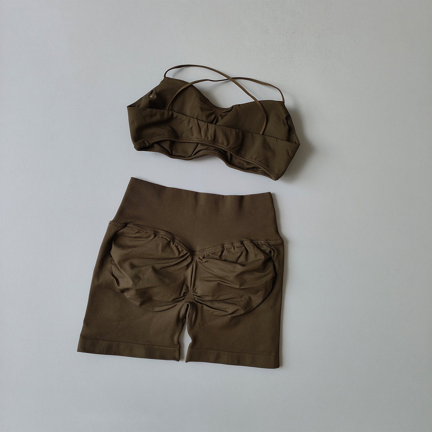 Racerback Bra & High-Waist Shorts Set
