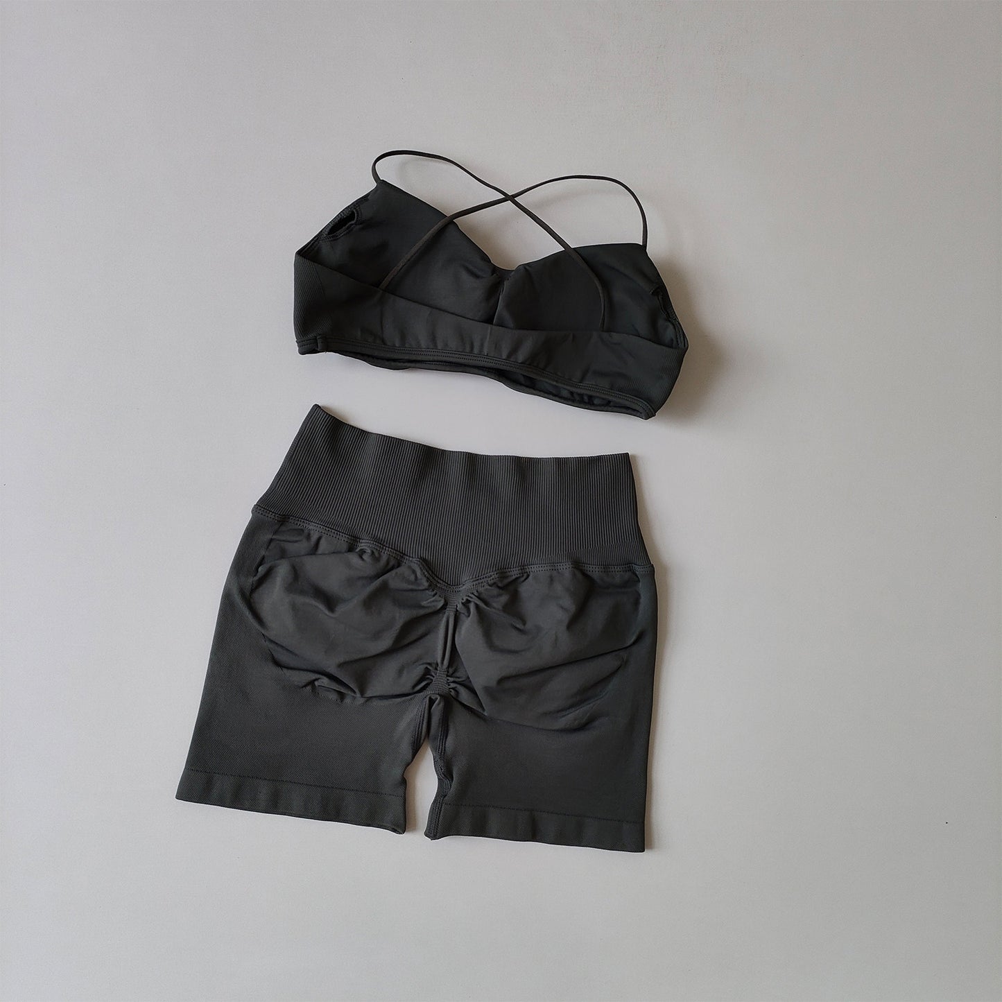 Racerback Bra & High-Waist Shorts Set
