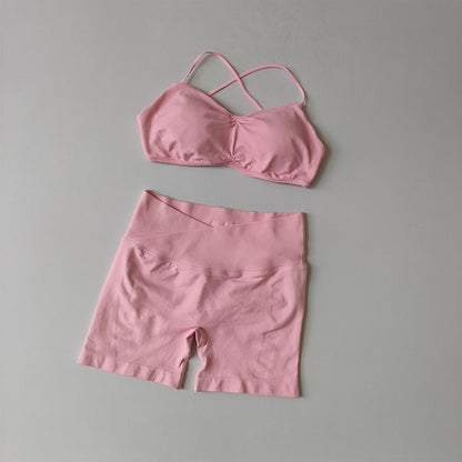 Racerback Bra & High-Waist Shorts Set