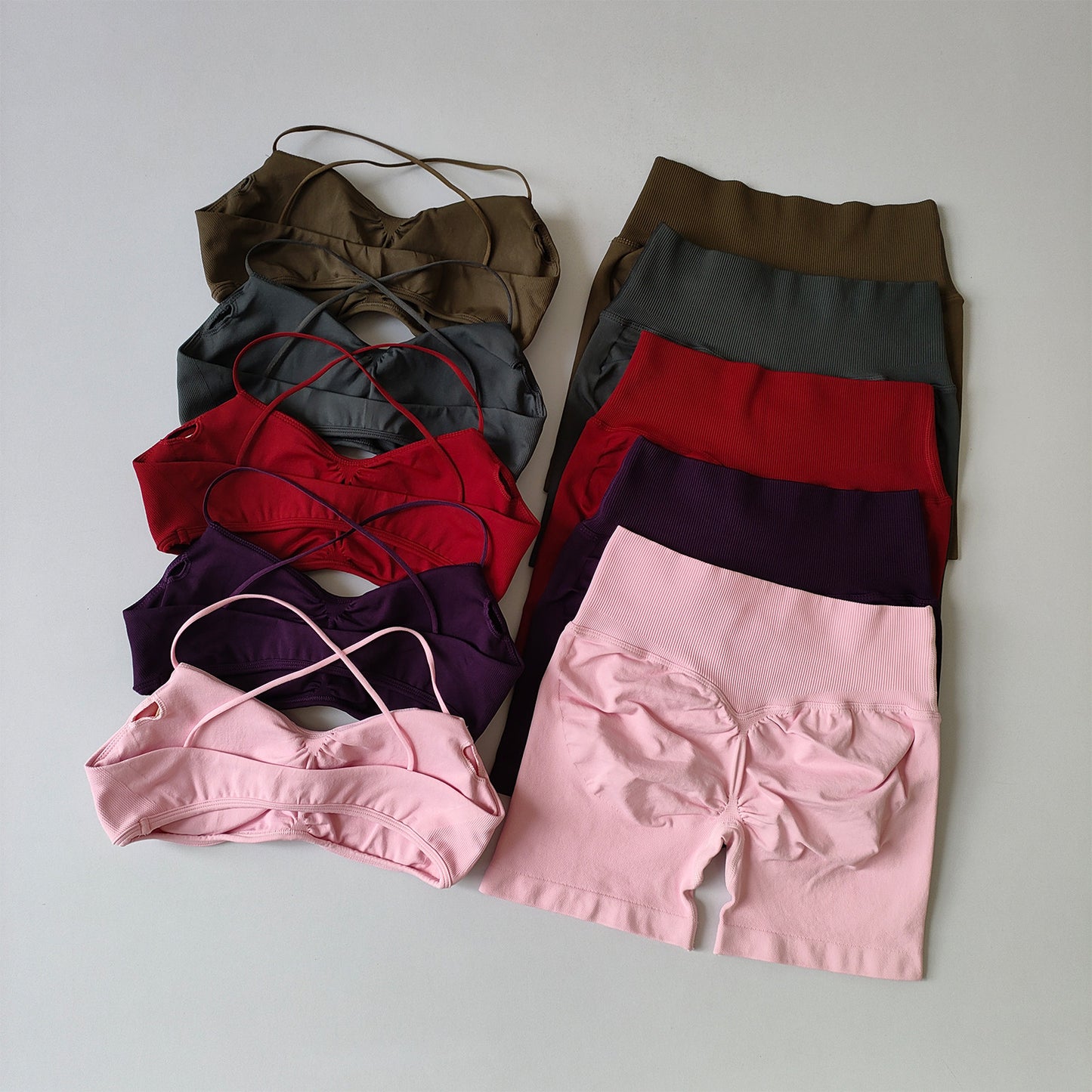 Racerback Bra & High-Waist Shorts Set