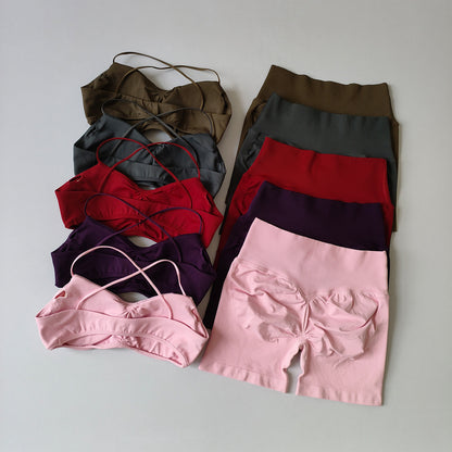 Racerback Bra & High-Waist Shorts Set