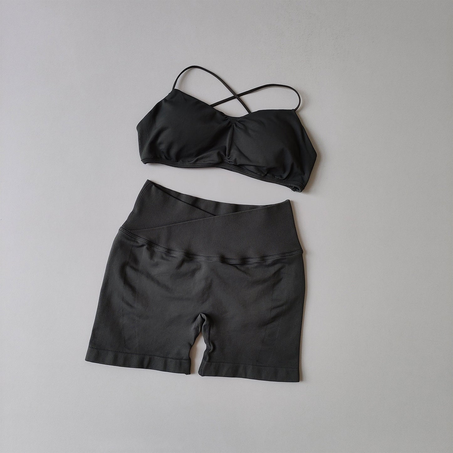 Racerback Bra & High-Waist Shorts Set