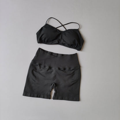 Racerback Bra & High-Waist Shorts Set