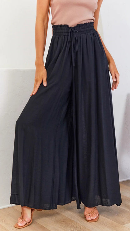 Wide-Leg Lounge Pant in Black