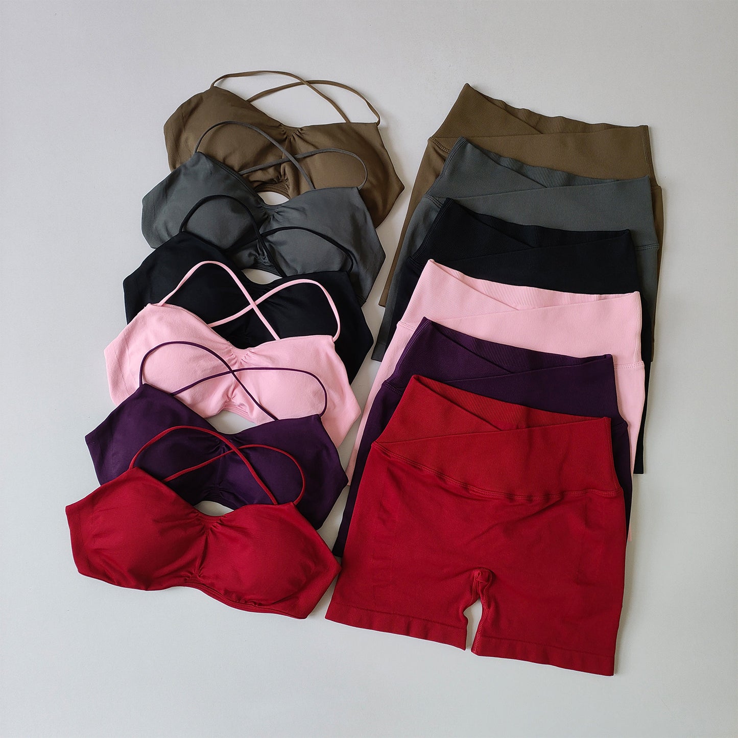 Racerback Bra & High-Waist Shorts Set