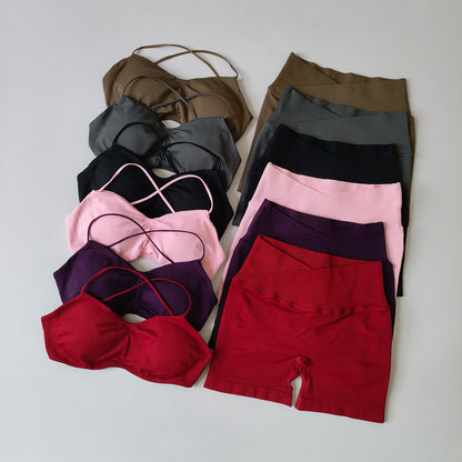 Racerback Bra & High-Waist Shorts Set