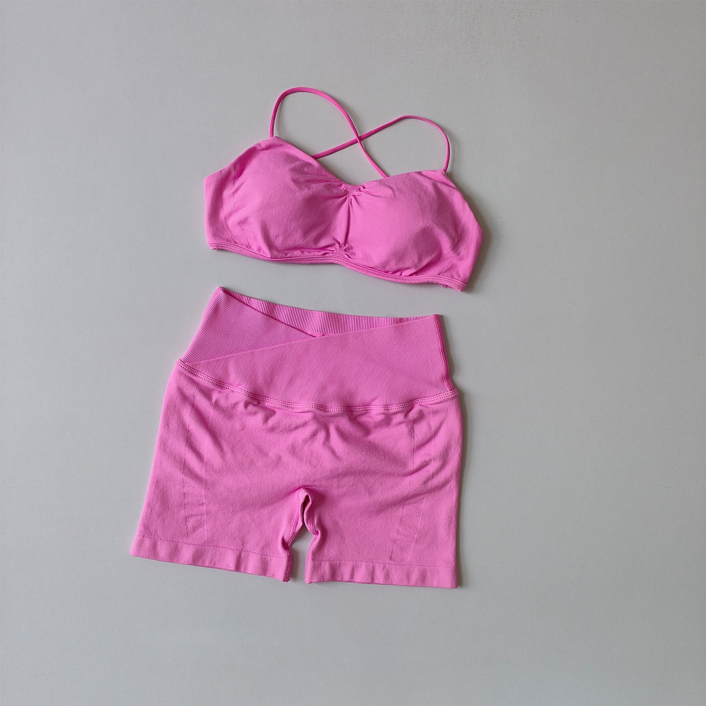 Racerback Bra & High-Waist Shorts Set
