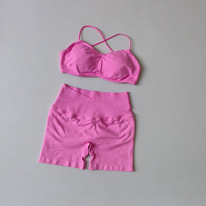 Racerback Bra & High-Waist Shorts Set