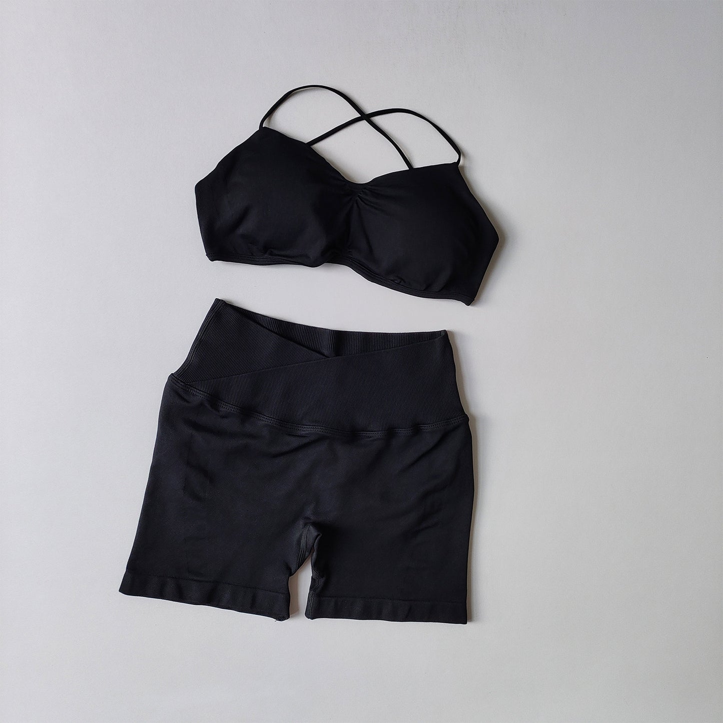Racerback Bra & High-Waist Shorts Set