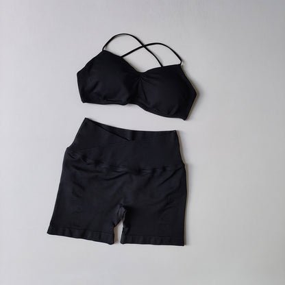 Racerback Bra & High-Waist Shorts Set