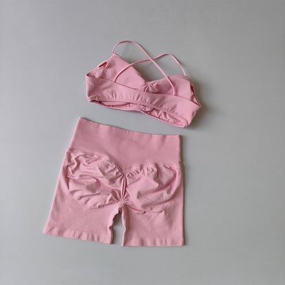 Racerback Bra & High-Waist Shorts Set