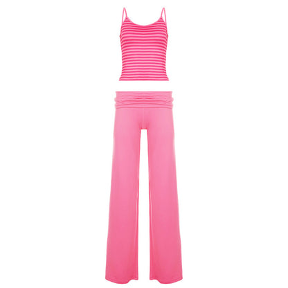 Striped Camisole & Wide-leg Pants Set