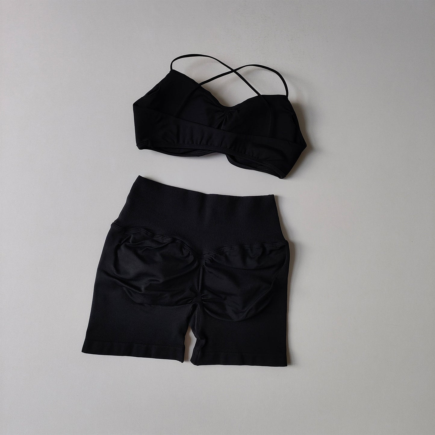 Racerback Bra & High-Waist Shorts Set