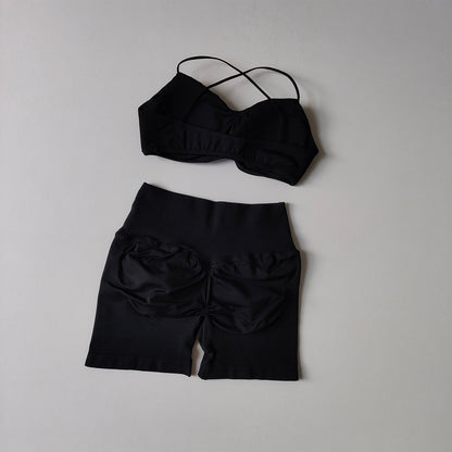 Racerback Bra & High-Waist Shorts Set