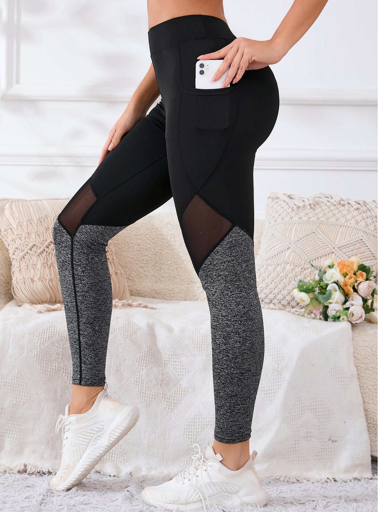 Grey and Black Contour Leggings