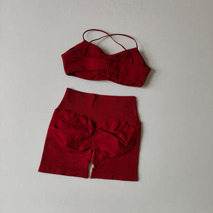Racerback Bra & High-Waist Shorts Set